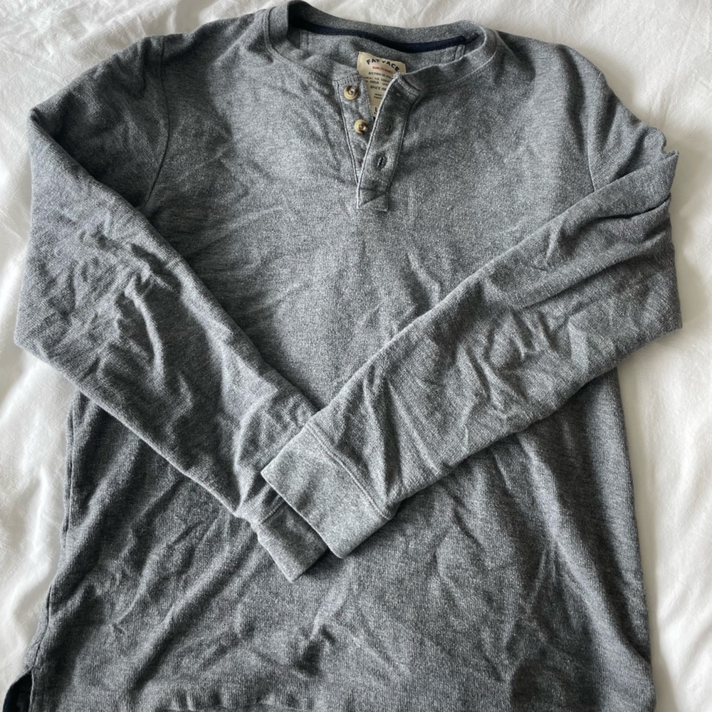 Fat Face Charcoal Henley Shirt